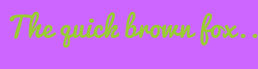 Image with Font Color 99CC33 and Background Color CC66FF